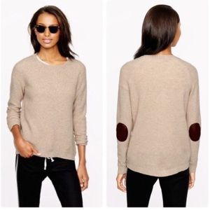 J. Crew Wool Sweater with Leather Elbow Patch